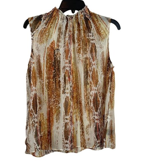 Worthington Women Sleeveless Mock Neck Blouse With Size M - Picture 1 of 6